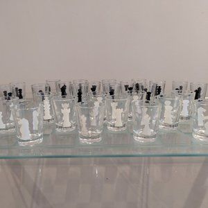 Vintage Glass Cups Chess Board